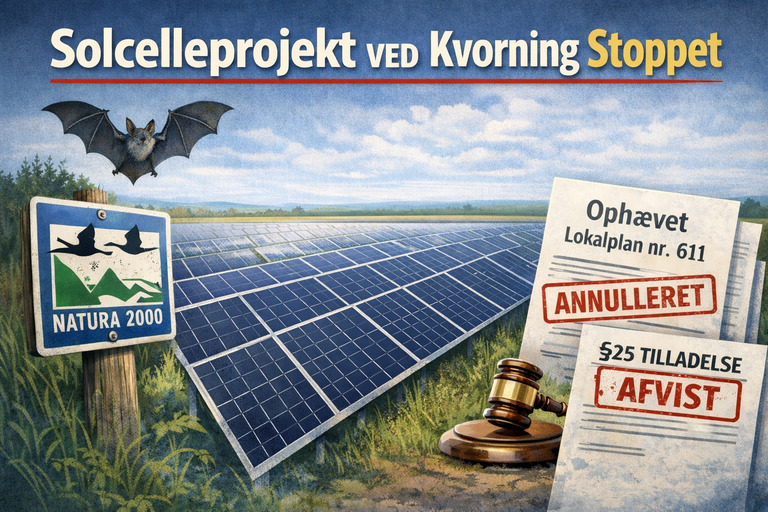 Lokalplan for solcelleprojekt ved Kvorning ophævet